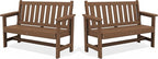 SERWALL Outdoor Bench, HDPE Outdoor Benches Weatherproof, 2-Person Garden Bench by SERWALL