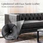 HULALA HOME 84" W Faux Leather Sofa Couch - Image 4