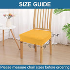 Smiry Waterproof Seat Covers for Dining Room Chairs Set of 8, Stretch Jacquard - Image 2