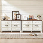 SAVOR LIFE Farmhouse White 6 Drawer Dresser - Image 6