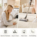 Ophanie 5x7 Area Rugs for Living Room Ivory, Fluffy Shag Large Fuzzy Plush Soft - Image 3