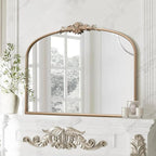 Besdomus Arched Vintage Gold Mirror: 40"x29" French Large Champagne Gold - Image 4