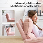 Rocking Chair Nursery with Adjustable Headrest, Manual Swivel Rocker Recliner - Image 6