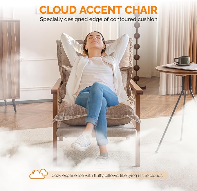 VINGLI Mid-Century Modern Cloud Accent Armchair - Image 4
