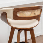 Set of 2 Rattan Swivel Counter Stools - Image 8
