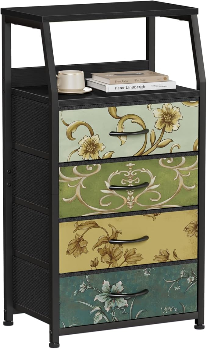 Furnulem Retro Dresser for Bedroom, Small Dresser for Closet, Vintage Nightstand by Furnulem