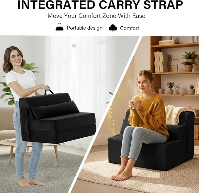 Tiita Convertible Folding Sofa Bed Single Size - Image 7