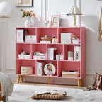 LEYAOYAO 10 Cube Bookshelf, 3 Tier Vintage 55" Wide Bookcase - Image 9