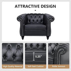 Mid-Century Sofa Chair, Faux Leather Accent Chair - Image 5