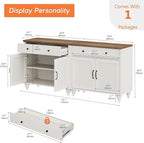 WAMPAT Farmhouse TV Stand for 75 inch TV - Image 2