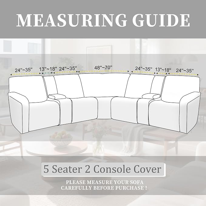 100% Waterproof Sectional Recliner Couch Covers - Image 3