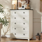 Joaxswe Farmhouse 5 Drawer Dresser - Image 9