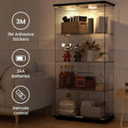 Display Cabinet with Light, Glass Door and Lock, 4-Shelf Fast Installation in - Image 7