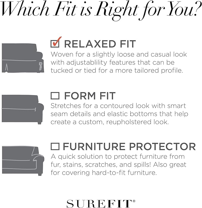 SureFit Cotton Duck Loveseat Box Cushion One Piece Slipcover, Furniture Cover - Image 5