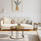 Garden 4 you Nesting Coffee Table, 23.6" Round Coffee Table Set of 2, Wooden - Image 8