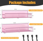 Magnetic Spice Rack for Refrigerator, 2 Pack Metal Magnetic Shelf Pink - Image 2