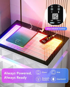 HWB Nightstand with RGB Lights, 3 Drawers Night Stand with Hidden Storage - Image 4