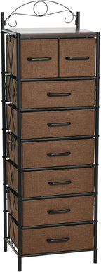 Household Essentials Walnut & Iron Eight-Drawer Dresser Tower by HouseholdEssentials