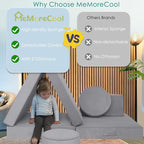 MeMoreCool Play Couch for Kids, 8-Piece Modular Foam Couch Set, Kids Play Couch - Image 5
