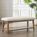 Zihanhome Entryway Bench, Chenille Upholstered Shoe Benches - Image 3