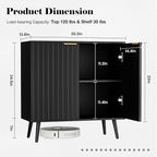 Fluted Buffet Cabinet Sideboard, Storage Cabinet, Modern Accent Cabinet Console - Image 2