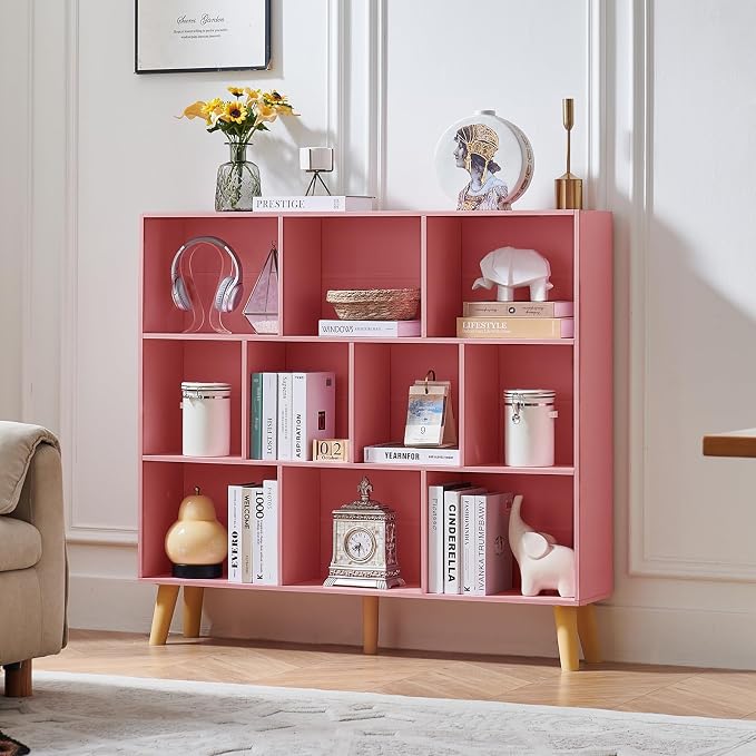 LEYAOYAO 10 Cube Bookshelf, 3 Tier Modern Wide Bookcase - Image 7