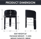 HNY Modern Counter Height Bar Stools, 26”H Barrel Counter Stools - Image 2
