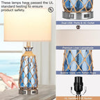 Ruzectt 25.5" Coastal Glass Table Lamps Set of 2, 3-Way Dimmable Touch Control - Image 7