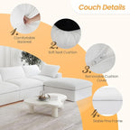 160" Cloud Sectional Couch, Overzised Down Filled Couch, 8 Seater Convertible - Image 4