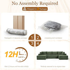 134 Inch Modular Sectional Sleeper Sofa, Boneless Cloud Couch - Image 6