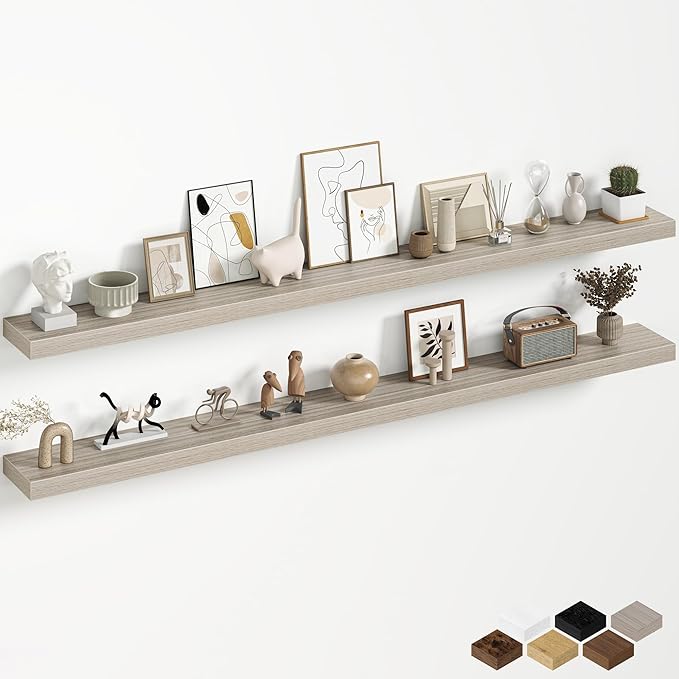 Fun Memories 67 Inch Fireplace Mantel Shelf, Deep Floating Shelves by FunMemories