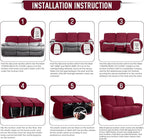 TAOCOCO Recliner Sofa Covers 8-Pieces Stretch Large Couch Covers - Image 6