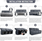TAOCOCO Recliner Sofa Covers 8-Pieces Stretch Large Couch Covers - Image 6