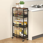 XYZLVSI Slim Storage Cart 4 Tier Narrow Kitchen Rolling Cart on Wheels - Image 8