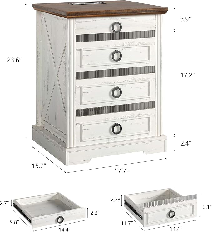 Farmhouse Night Stand Set 2 - Image 3