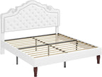 Allewie Queen Bed Frame with Adjustable Velvet Tiara Headboard, Upholstered - Image 9
