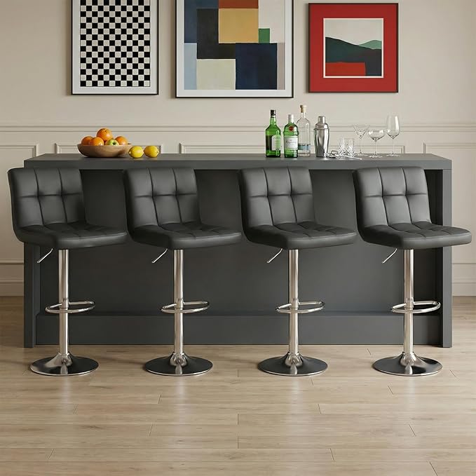 DUMOS Bar Stools Set of 4, 24 inch Counter Height Bar Stools, Upholstered by DumosLifestyle