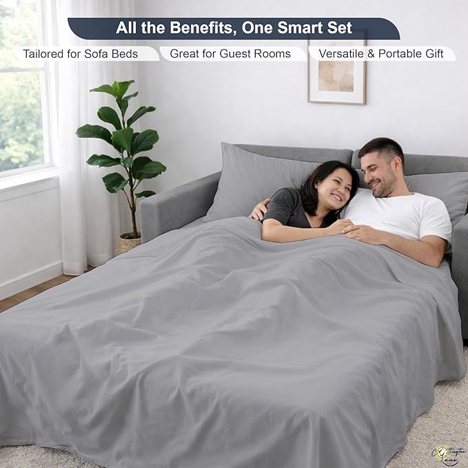Cottington Lane Sleeper Sofa Sheets Full Size, 4 Piece Premium Quality 100% - Image 6