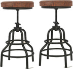 LOKKHAN Industrial Bar Stools-Swivel Leather Metal Bar Stool-20-27 Inch Tall - Image 8