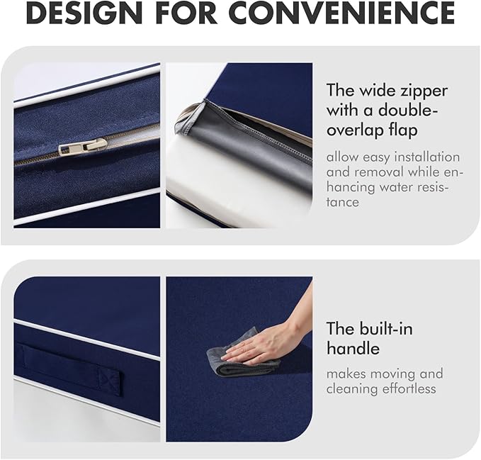 MIULEE Navy Outdoor Seat Cushion 24x24 Inch Waterproof & 3 Year Fade Resistant - Image 7