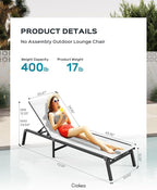 Ciokea Aluminum Foldable Lounge Chairs Set of 4 - Image 2