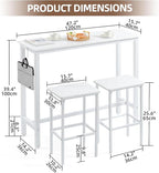 Finnhomy 47" Industrial Bar Table Set - Image 4