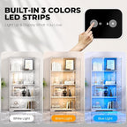 BROTTAR Display Cabinet with Glass Doors, 4-Tier Curio Cabinet with 3 Color - Image 6