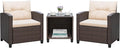 Greesum 3 Pieces Patio Furniture Sets Outdoor PE Rattan Wicker Chairs by BuynowfromGreesum