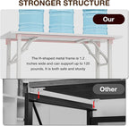 TEMI Long Computer Desk Folding Table - Image 6