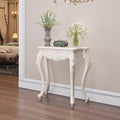 Victorian Style White Console Table, Vintage Entryway Foyer Narrow Sofa Table by Unknown