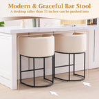 ClinQ 26" H Counter Height Bar Stools Set of 4, Modern Barrel Counter Stools - Image 5