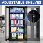 Display Cabinet with Glass Doors, Display Case Cabinet - Image 4