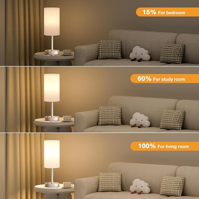 Fenmzee Antique White Bedside Table Lamp - Image 3