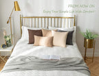 Stellhome Set of 2 Decorative Linen Throw Pillow Covers Square Farmhouse Burlap - Image 7